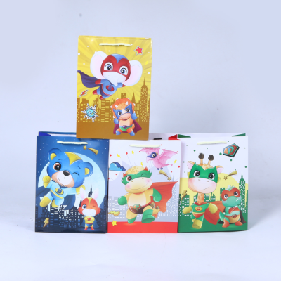 New Cartoon Pattern Paper Bag Gift Bag Pulling Rope Square Paper Bag Portable Candy Birthday Gift Packaging Bag