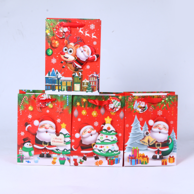 Christmas Gift Box Packaging Gift Bag Christmas Gift Carrying Bag Gift Decoration Paper Bag Foreign Trade in Stock