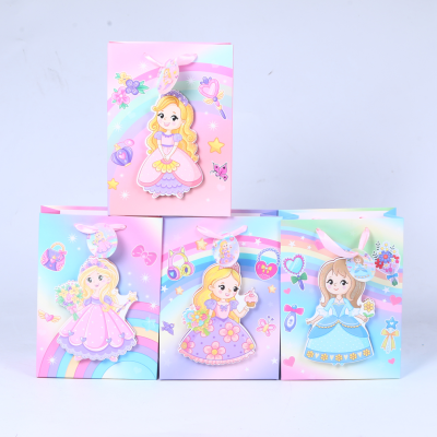 Cartoon Cute Princess Style Gift Bag Fashion Hand Shopping Bag Paper Bag Birthday Favors Hand Gift Gift Bag