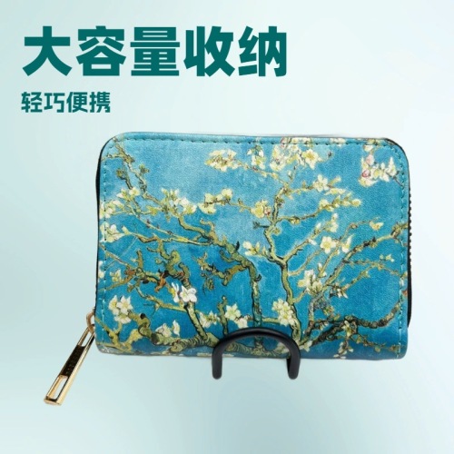 复古油画梵高系列风琴卡包女防消磁多卡位银行卡包证件包大容量