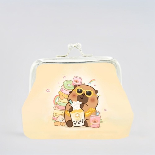 可爱迷你小号零钱包卡皮巴拉搭扣零钱耳机钥匙包硬币包防水便携