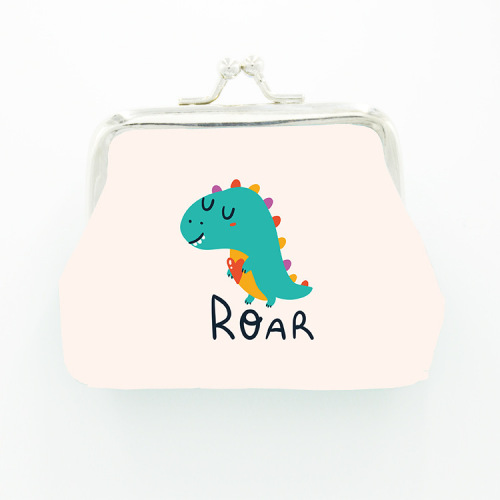 25年春季新款儿童手绘小恐龙草莓零钱包女士首饰包硬币包夹子包零