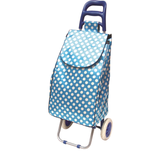 升级两轮色丁布购物车买菜车，折叠便携行李手拉车 防雨轻便静音