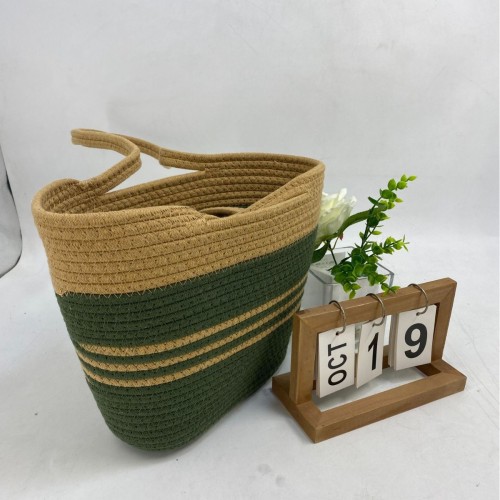 厂家批发夏季大容量单肩编织包包条纹棉绳条纹单肩女包