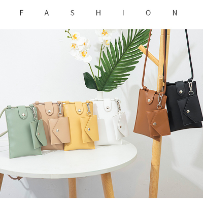 Korean Style New Fresh Ladies Phone Bag Ins Fashion Simple Mini Fashion Pu Crossbody Small Shoulder Bag Casual