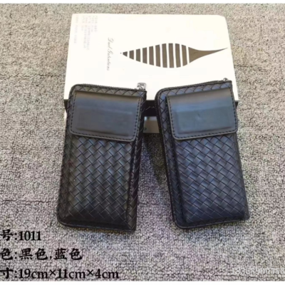 Junshuai Pu Single-Pull Wallet Clutch Mobile Phone Bag Woven Pattern