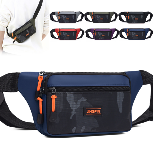 cross-border quality men‘s waist bags factory women‘s korean-style casual oxford cloth shoulder bag multi-layer change and phone messenger bag