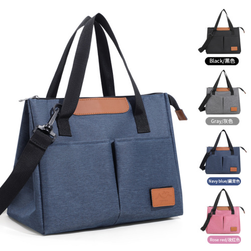 亚马逊爆款时尚三角保温袋出行斜挎包大容量饭盒收纳包便当保温包