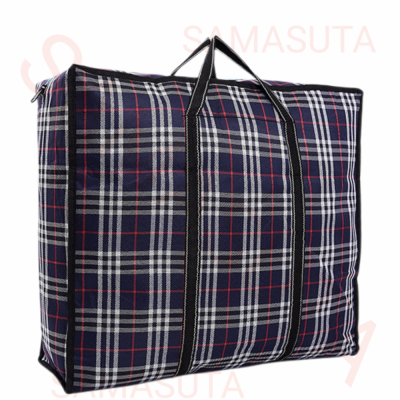 50*45*20cm Blcak Plaid Oxford Moving Bag Premium Gingham Moving Bags with Strong Zippers and Handles Collapsible Checkered Buffalo Plaid Rectangle Storage Bag Home Supplies