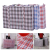 60*60*15cm 90g Blue Single Layer Plastic Gingham Woven Bag Plaid Checkered Buffalo Rectangle Storage Bag Thick Large Moving Bag Long Handles Laundry Tote Bag Packing Cloth Travel Bedding Blanket Bag Carrier for Packing, Moving, Traveling, Camping, Organizing Heavy-Duty Polypropylene Home Supplies