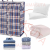 60*40*20cm 130g Double Layer Plastic Gingham Woven Bag Plaid Checkered Buffalo Rectangle Storage Bag Custom Thick Large Moving Bag Long Handles Laundry Tote Bag Packing Cloth Travel Bedding Blanket Bag Carrier for Packing, Moving, Traveling, Camping, Organizing Heavy-Duty Polypropylene Home Supplies