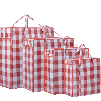 Red Plaid Moving Boxes Heavy Duty Moving Bags with Strong Zippers and Handles Collapsible Moving Supplies, Storage Totes