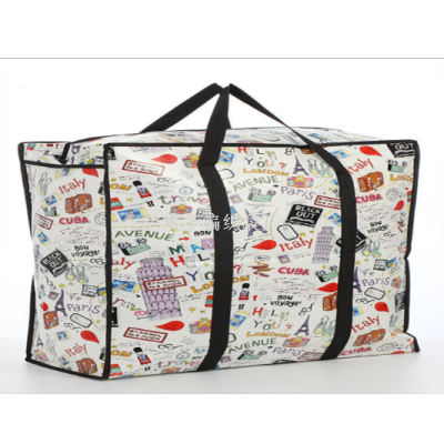 Horizontal Non-Woven Bag Plaid Woven Bag Luggage Bag Moving Woven Bag Storage Handbag
