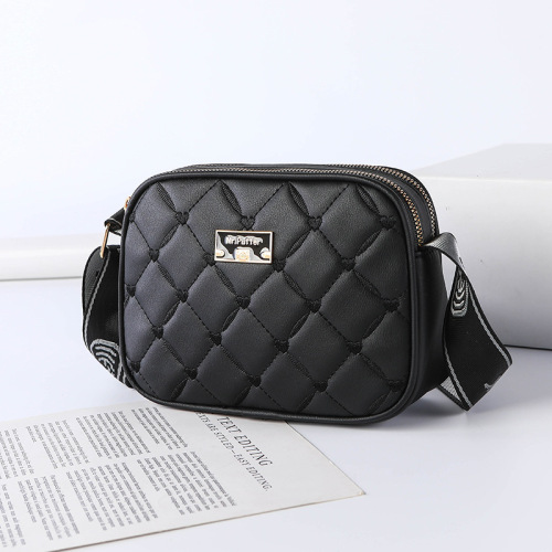 跨境外贸女包2025春季新款时尚小方包宽带单肩斜跨小香风包包批发