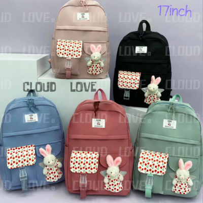 Backpack for High School Students College Students Bag Wholesale New Canvas Backpack Women's Korean-Style Large Capacity Five-Piece Set