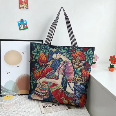 Customized All Kinds of High-End Canvas Bag Printing Cosmetic Bag Handbag Zippered Flannel Bag Factory Direct Supply Support Sample