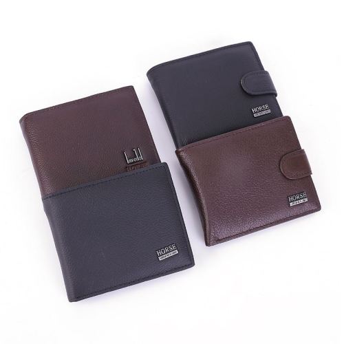 新款男士钱包欧美风范短款头层牛皮钱夹多功能大容量多卡位男皮夹