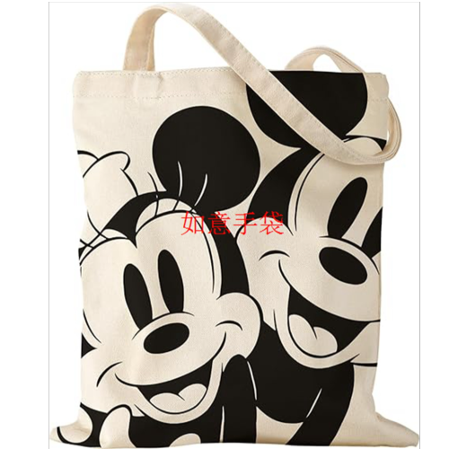 cartoon canvas shoulder bag handbag student outdoor fashion versatile large capacity commuter tote canvas bag