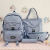 2022 Latest Promotion Simple Version Bear Canvas Four-piece Girl Outdoor Sports Travel Backpack