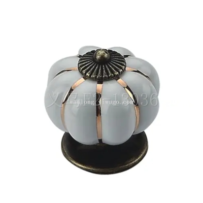 Refined Ceramic Handle Pumpkin-Shaped Handle Drawer Handle Cabinet Handle