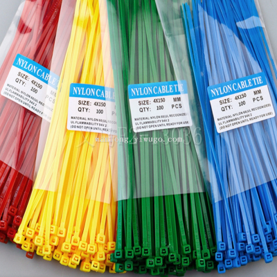Export Color Nylon Cable Tie Self-Locking Cable Tie Fixed Head Plastic Cable Tie Cross-Border Neutral Packaging