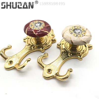 Factory Direct Sales New Chinese Pattern Iron Sheet Gold Clothes Hook Furniture Hardware Accessories