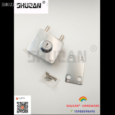 for Foreign Trade Stainless Steel Glass Door Lock Double Door U-Lock Office Push-Pull Square Glass Lock