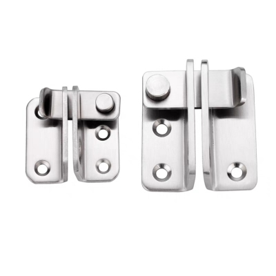 Stainless Steel Padlock Door Latch Buckle Lock Open-Mounted Door Bolt Latch Lock Fixed Reverse Lock Door Latch