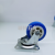 Blue universal wheel fixed pulley with brake PVC material quiet and wear-resistant trolley wheel casters
