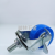 Blue universal wheel fixed pulley with brake PVC material quiet and wear-resistant trolley wheel casters
