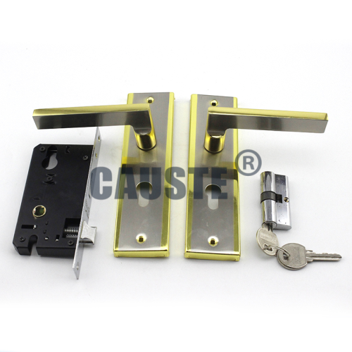 iron panel aluminum handle iron aluminum door lock set lock body lock cylinder set cheap door lock