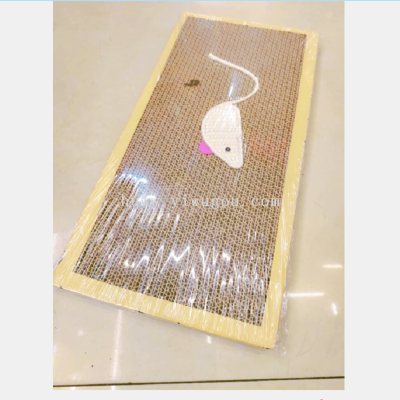 Cat Toy Corrugated Paper Wear-Resistant Cat Litter Board Grinder Sisal Mouse Bait Flat Cat Scratch Board