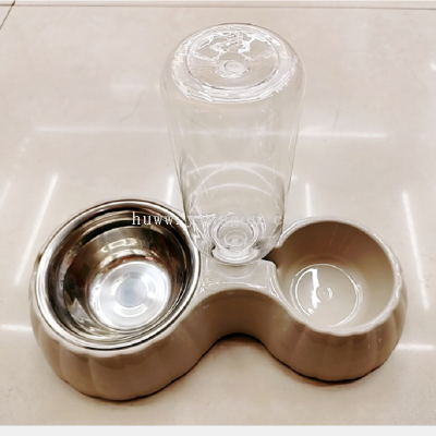 Factory Direct Sales Pet Feeding Bowl Pumpkin Pattern Pet Drinking Stainless Steel Feeding Dual-Use Basin