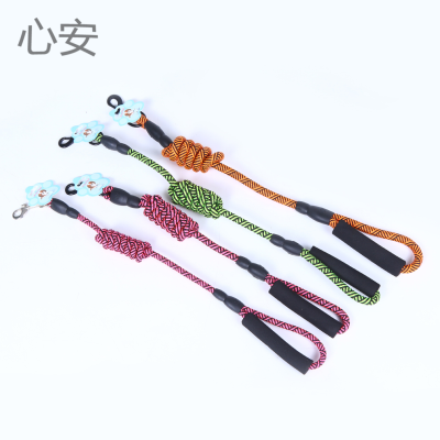 Factory Direct Sales Two-Color Pet Dog Rope Small and Medium Sized Dog Traction round Rope Dog Leash Pet Walking Hand Holding Rope