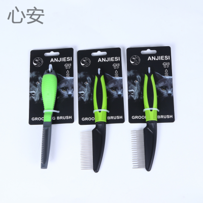 Straight Row Pet Comb Pet Comb Long and Short Needle Pet Beauty Knot Untying Comb Cat Stainless Steel Comb Dog Hair Comb