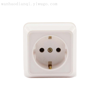 Factory New French Deep Plug Two-Hole Wall Socket Open-Mounted Safety Protection Socket