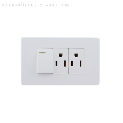 Good Quality Wholesale One Open American Double Three-Hole Wall Switch Socket