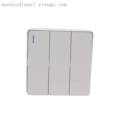 2023 Hot Sale Wholesale Three Open Single Control Style Switch Simple Pure White Panel Wall Switch