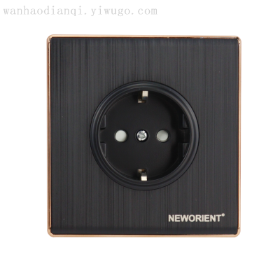 Concealed Dark Deep Plug Two-Hole Type with Holder Style Solid Color Panel Wall Switch