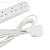 Pure White Square Three-Hole Style with Wiring Household Power Strip