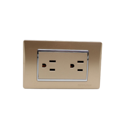 Good Quality Wholesale Double American Flat Three-Hole Style Wall Socket