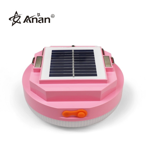 太阳能露营灯粉色可充电户外应急灯USB充电便携可立可挂露营装备