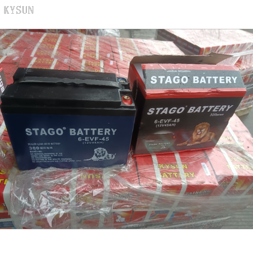KYSUN STAGO 优质免维护太阳能循环利用铅酸蓄电池 12V45AH 13KG