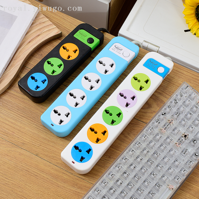 Export Color Patch Colorful Socket Power Strip Patch Board USB Universal Hole with Wire Multi-Purpose Hole Power Strip