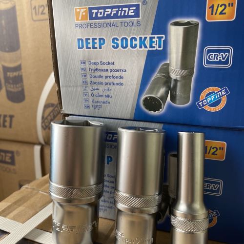 TOPFINE品牌1/23/81/4滚花套筒六角长套筒12 角短套筒五金配件