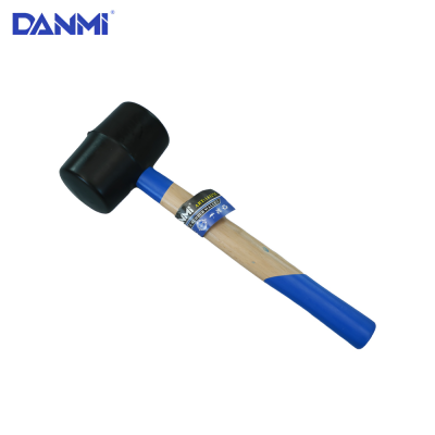 Danmi Rubber Hammer with Wooden Handle Rubber Hammer Mounting Hammer Soft Hammer Black Rubber Hammer Leather Hammer Rubber Hammer Rubber Hammer