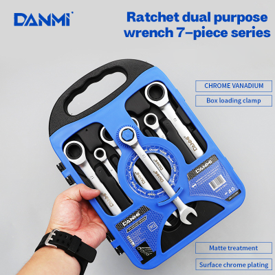 Danmi Car Repair Tools Manual Quick Wrench Mirror Dual-Purpose Wrench Ratchet Wrench Brand Tool Quick Auto Repair