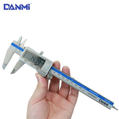 Danmi Brand Electronic Digital Display Vernier Caliper Digital Stainless Steel Button Electronic Vernier Depth Measuring Rod