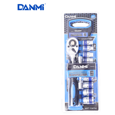 Danmi Hand Tool Ratchet Socket Wrench Set Outer Hexagon Quick Socket Wrench Auto Repair Tools Wrench