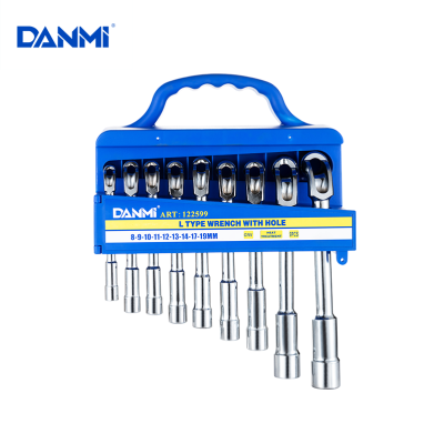 Danmi Hardware Tools Mirror Perforated Wrench Elbow Socket Wrench 7-Shaped Milling Mouth Manual Pipe Wrench